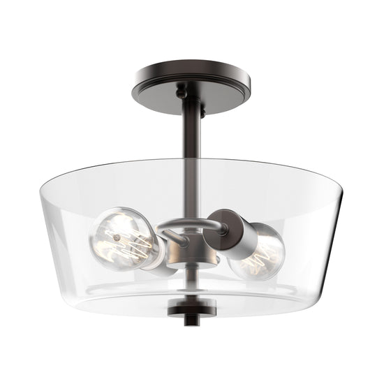 2-Lights Semi-Flush Mount Ceiling Lights, E26 Base, Round, UL Listed for Damp Location, 3 Years Warranty