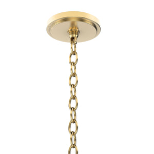 Dome Shape Brass Gold Pendant Light with Clear Glass Shade, E26 Base, UL Listed for Damp Location