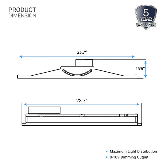 2x2 ft LED Troffer - Wattage & CCT Selectable (dip switch) - Watt: 20W-30W-40W - CCT: 4000K-5000K-6500K - 0-10V Dimmable