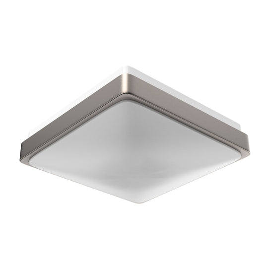 11" Square Brushed Nickel Dimmable Single Ring Flush Mount ; 1050 Lumens ; Power: 15W ; AC120V ; 4000K
