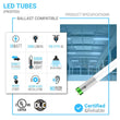 Load image into Gallery viewer, Hybrid T8 4ft LED Tube Glass 18W 2400 Lumens 5000K Frosted (Check Compatibility List; Not Compatible with all ballasts)