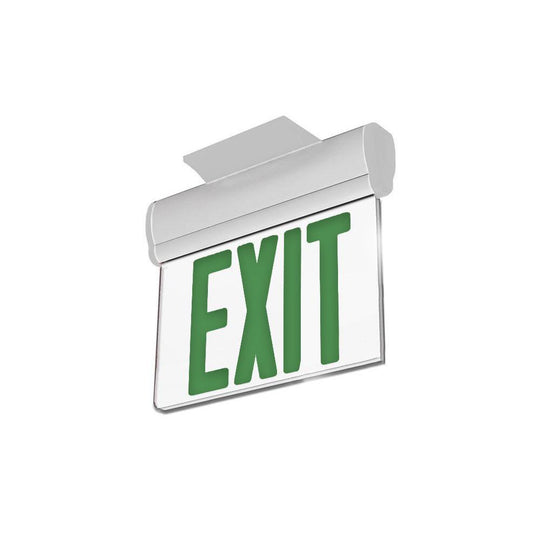 Emergency Light Edge Lit Exit Sign , 3W , Green UL Listed