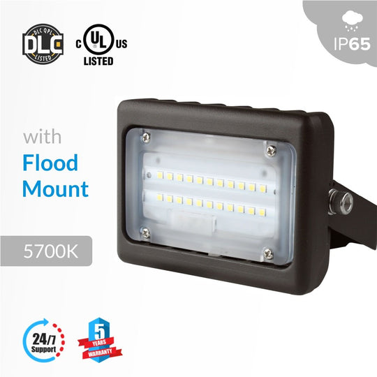 LED Flood Light ; 15W Flood Mount 5700K ; Bronze - LEDMyplace