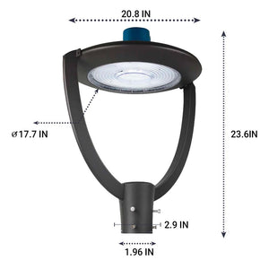 LED Post-Top / Garden Light with Photocell 150 Watts ; AC100-277V ; Bronze