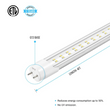Load image into Gallery viewer, T8 4ft 22W LED Tube, 2-Row LED Tube, 5000K Clear Dual Ended Power