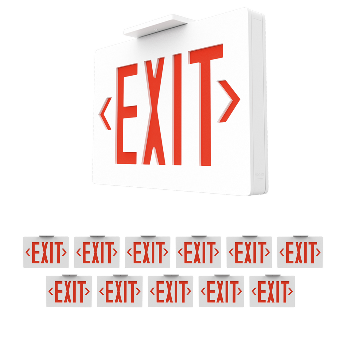 Double Sided LED Emergency EXIT Sign(Side & Ceiling Mount), 4W, AC120-277V, UL, 90-min Battery Backup, Operating Temp: 0°C~40°C