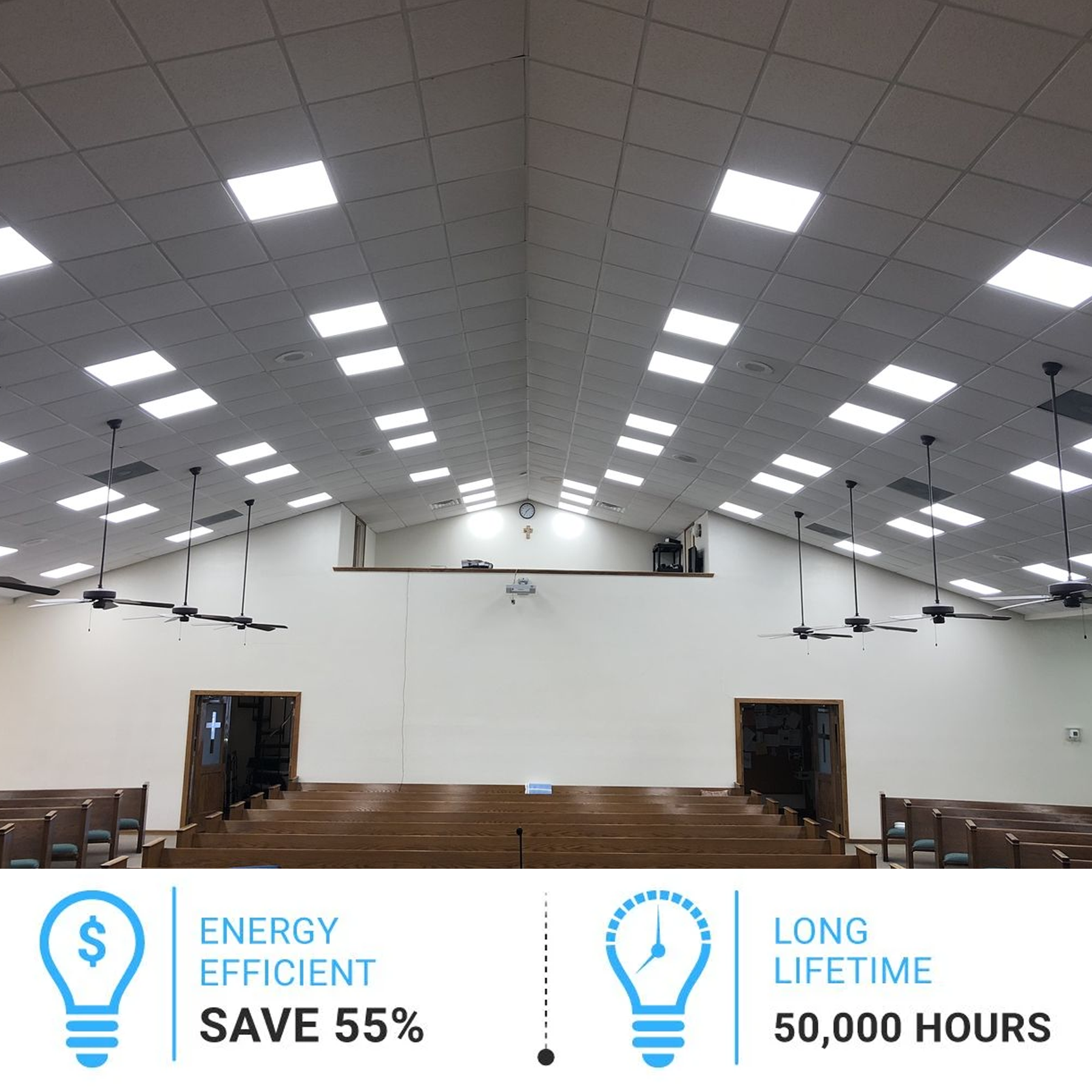 2X2 LED Panel Lights 40W AC100 277V 5000K Dimmable DLC Listed