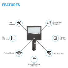 Load image into Gallery viewer, 100W LED Pole Light with Photocell; 5700K ; Universal Mount ; Bronze ; AC100-277V