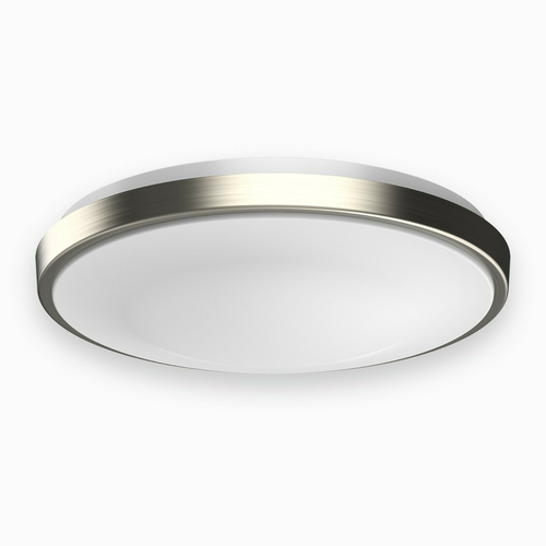 14 inch Round Brushed Nickel Dimmable Flush Mount - LED Ceiling Light, Single Ring - 1750 Lumens - Power: 25W - 3 Color Switchable (3000K/4000K/5000K)