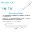 Load image into Gallery viewer, T8 8ft LED Tube/Bulb - 48w/40w/36w/32w Wattage Adjustable, 130lm/w, 3000k/4000k/5000k/6500k CCT Changeable, Clear, FA8 Single Pin, Double End Power - Ballast Bypass
