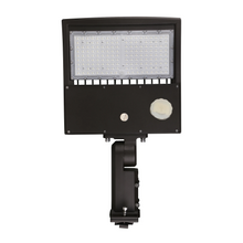 Load image into Gallery viewer, 150W LED Pole Light With Photocell &amp; Motion Sensor ; 5700K ; Universal Mount ; Bronze AC100-277V