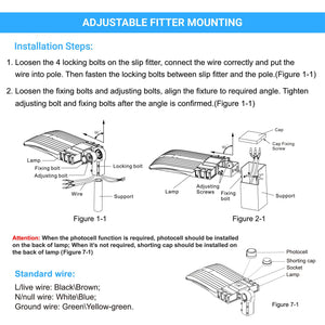 LED Pole Light 150W, High Voltage, 5700K, Universal Mount, 200-480V With Photocell Bronze, Dusk to Dawn Parking Lot Lights