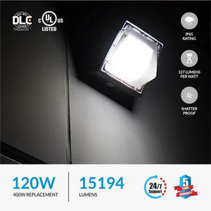 LED Wall Pack 120W 5700K Forward Throw 15,194 Lumens