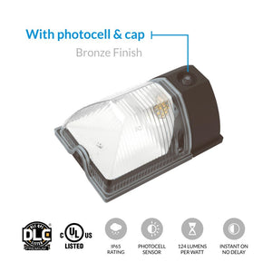 1-Pack LED Wall Pack with Photocell and Cap ; 26W 4000K - LEDMyplace