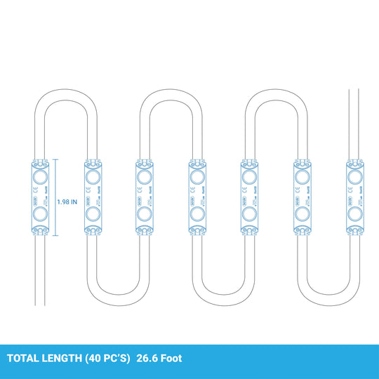 40-Pack LED Module, 2 LEDs/Mod, DC12V, 1W