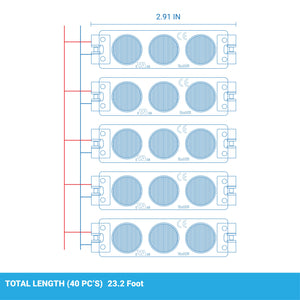 45-Pack LED Module, 3 LEDs/Mod, DC12V, 2.5W