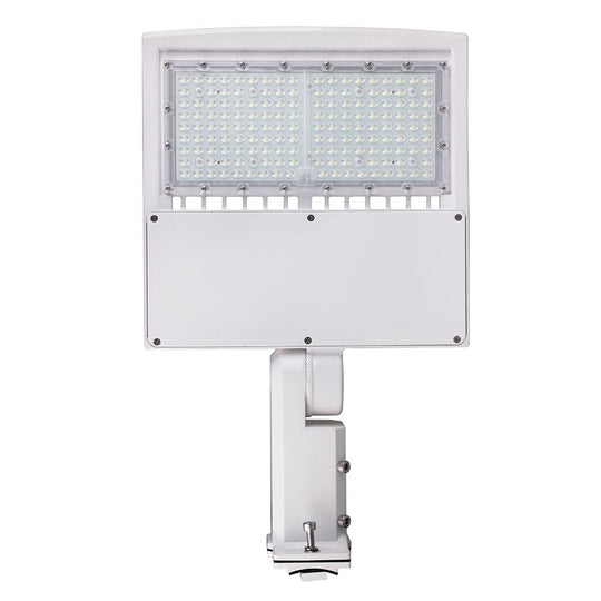 150W LED Pole Light with Photocell, 5700K, Universal Mount, White, AC100-277V, Commercial Parking Lot Lights