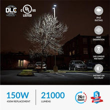 Load image into Gallery viewer, 150W LED Pole Light with Photocell, 5700K, Universal Mount, Bronze, AC120-277V,  LED Parking Lot Lighting with Photocell, Commercial LED Area Light