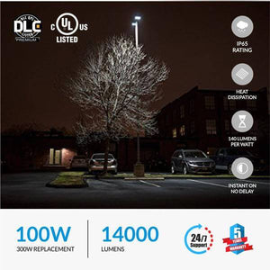 100W LED Pole Light with Photocell; 5700K ; Universal Mount ; Bronze ; AC100-277V