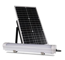 LED Solar Batten Light Set ; 12W with 30W Solar Panel ; 6000K