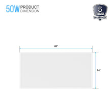 Load image into Gallery viewer, LED 2x4 Flat Panel Light Fixture, 6500K, 50W, AC100-277V, Drop Ceiling LED Lights For Offices &amp; Schools, 175 Watt Replacement(4-Pack)