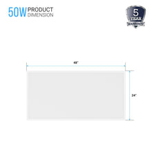 Load image into Gallery viewer, 2x4 LED Backlit Flat Panel Light, 5000K, 50W, 175 Watt Replacement, AC100-277V, Dimmable, DLC Listed, Drop Ceiling LED Lights(4-Pack)