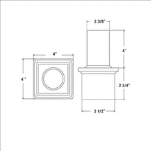 Load image into Gallery viewer, Tenon adaptor for 4 inch square poles