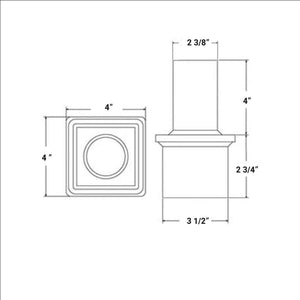 Tenon adaptor for 4 inch square poles